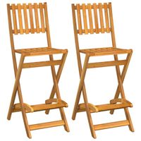 vidaXL Tabourets de bar d'extérieur pliants 2 pcs Bois massif d'acacia