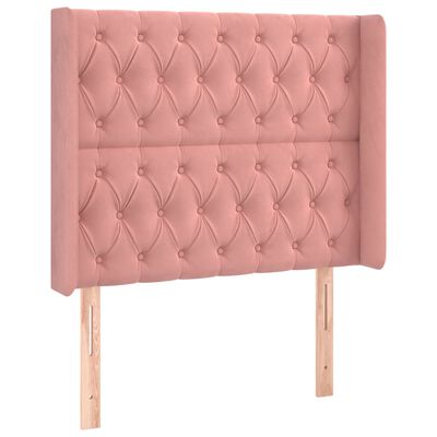 vidaXL Tête de lit à LED Rose 103x16x118/128 cm Velours