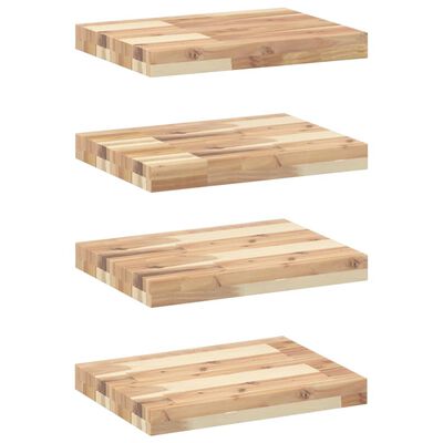 vidaXL Étagères flottantes 4 pcs 60x30x4 cm acacia massif non traité