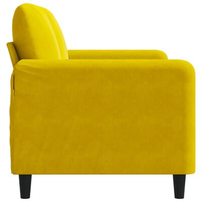 vidaXL Canapé à 2 places Jaune 120 cm Velours