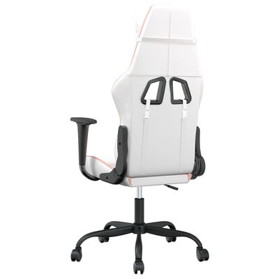 vidaXL Chaise de jeu Blanc et rose Similicuir