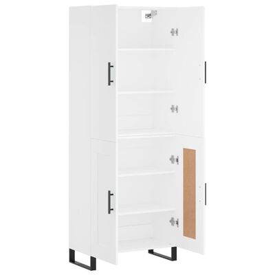 vidaXL Buffet haut Blanc 69,5x34x180 cm Bois d'ingénierie