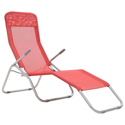 vidaXL Chaises longues pliables lot de 2 Textilène Rouge