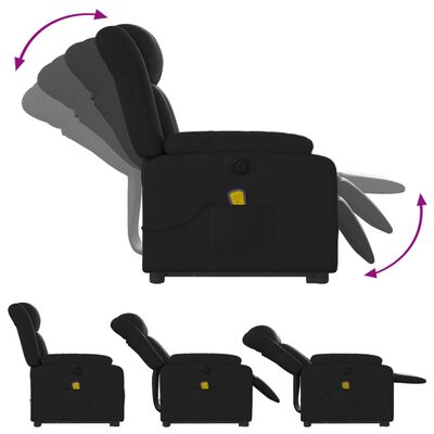 vidaXL Fauteuil inclinable de massage électrique noir similicuir