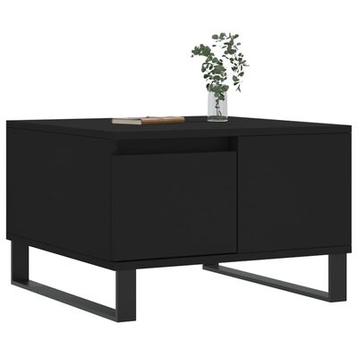 vidaXL Table basse noir 55x55x36,5 cm bois d'ingénierie