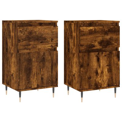 vidaXL Buffets 2 pcs chêne fumé 40x35x70 cm bois d'ingénierie