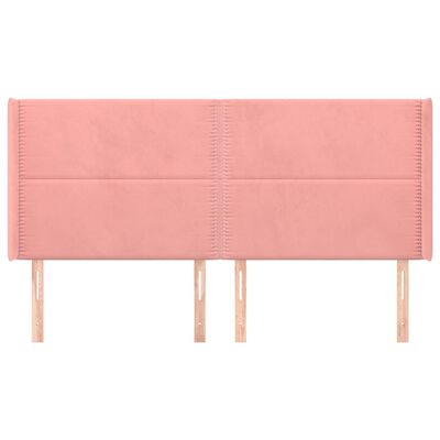 vidaXL Tête de lit avec oreilles Rose 183x16x118/128 cm Velours