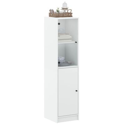 vidaXL Buffet avec porte en verre blanc 35x37x142 cm