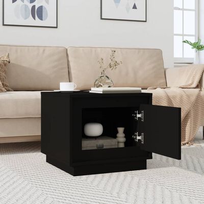 vidaXL Table basse noir 51x50x44 cm bois d'ingénierie