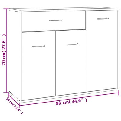 vidaXL Buffet Gris béton 88x30x70 cm Bois d'ingénierie