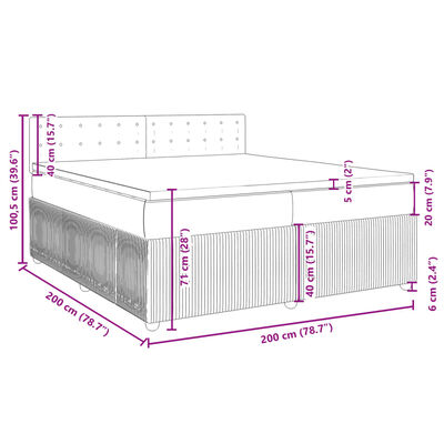 vidaXL Sommier à lattes de lit avec matelas Marron foncé 200x200 cm