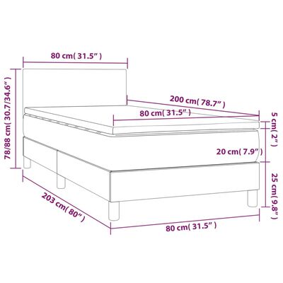 vidaXL Sommier à lattes de lit avec matelas Cappuccino 80x200 cm