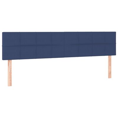 vidaXL Sommier à lattes de lit avec matelas bleu 120x190 cm tissu