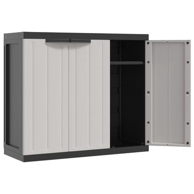 Vidaxl armoire de rangement d'extérieur gris et noir 97x37x165 cm