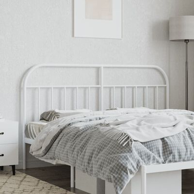 vidaXL Tête de lit métal blanc 150 cm