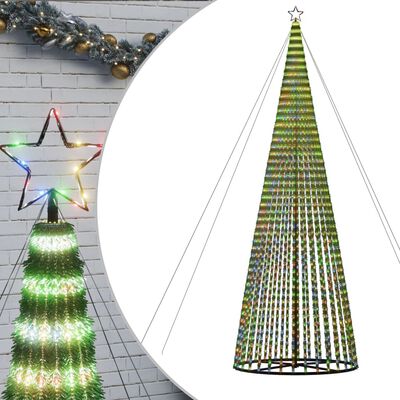 vidaXL Arbre de Noël lumineux conique 1544 LED colorées 500 cm