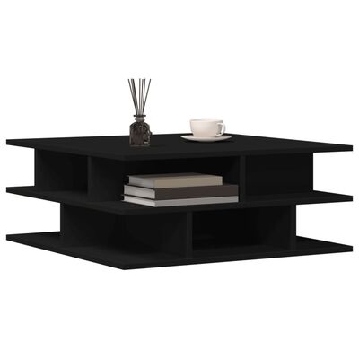 vidaXL Table basse noir 70x70x29 cm bois d'ingénierie