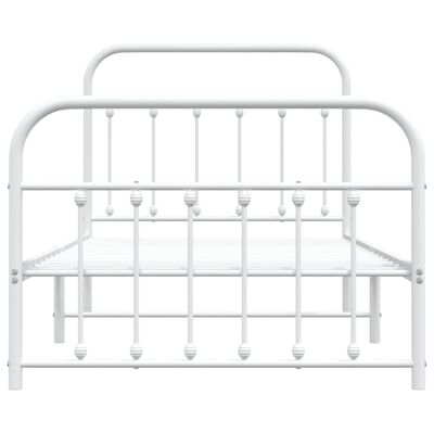 vidaXL Cadre de lit métal sans matelas et pied de lit blanc 100x190 cm