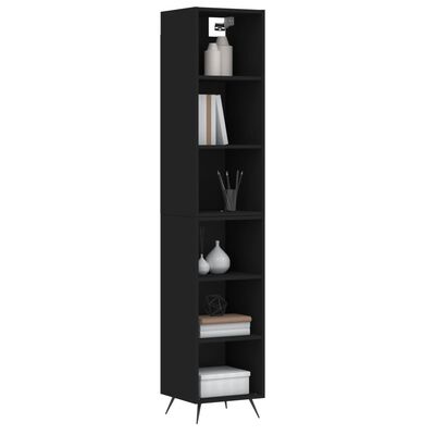 vidaXL Buffet haut Noir 34,5x32,5x180 cm Bois d'ingénierie