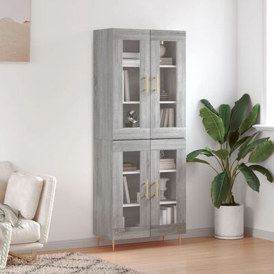 vidaXL Buffet haut Sonoma gris 69,5x34x180 cm Bois d'ingénierie