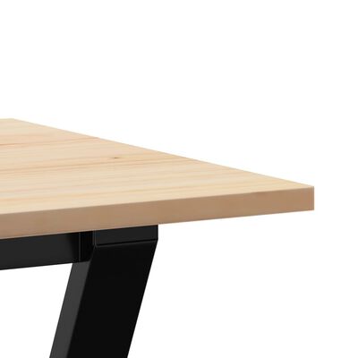 vidaXL Table à manger cadre en Y 80x50x75 cm bois de pin massif fonte