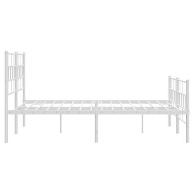 vidaXL Cadre de lit métal sans matelas et pied de lit blanc 140x200 cm