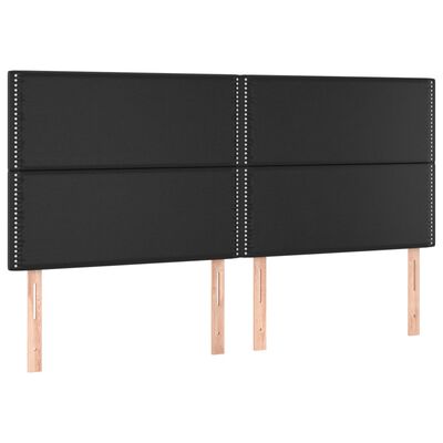 vidaXL Têtes de lit 4 pcs Noir 100x5x78/88 cm Similicuir