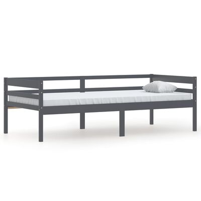 vidaXL Cadre de lit sans matelas gris foncé bois pin massif 90x200cm