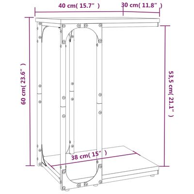 vidaXL Table d'appoint Chêne sonoma 40x30x60 cm Bois d'ingénierie