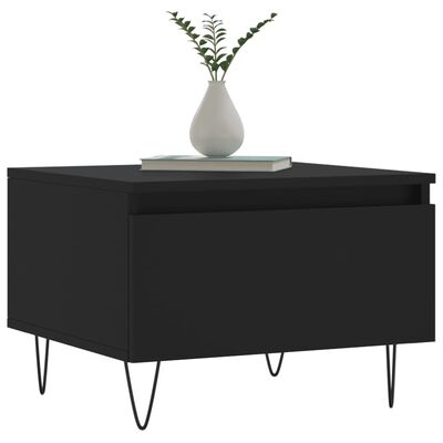 vidaXL Table basse noir 50x46x35 cm bois d'ingénierie