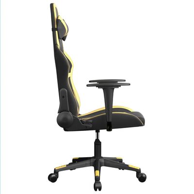 vidaXL Chaise de jeu de massage Noir et doré Similicuir