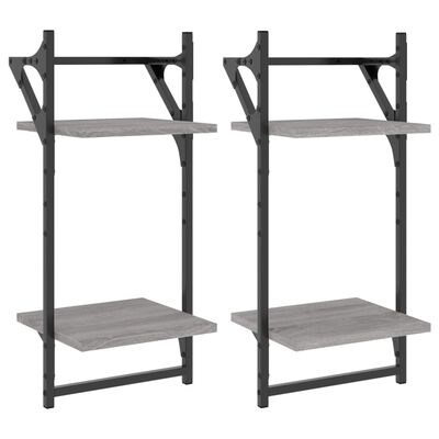 Étagère murale d'angle 2 pcs Gris béton 40x40x50 cm Aggloméré vidaXL