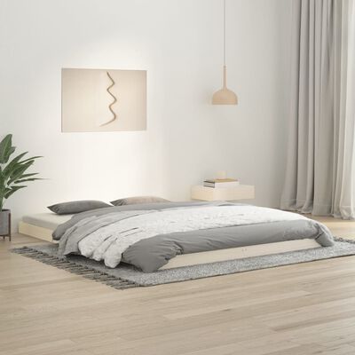 vidaXL Cadre de lit blanc 150x200 cm très grand bois de pin massif