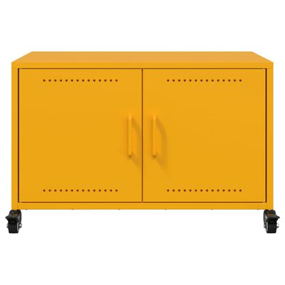 vidaXL Meuble TV jaune moutarde 68x39x43,5 cm acier