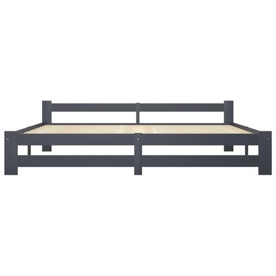 vidaXL Cadre de lit sans matelas gris foncé pin massif 200x200 cm