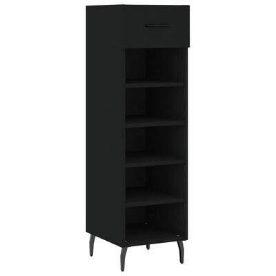 vidaXL Armoire à chaussures noir 30x35x105 cm bois d'ingénierie