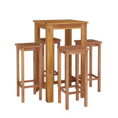 vidaXL Ensemble de bar de jardin 5 pcs bois d'acacia solide