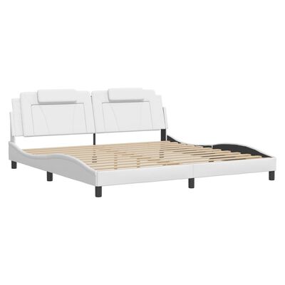 vidaXL Cadre de lit sans matelas blanc 200x200 cm similicuir