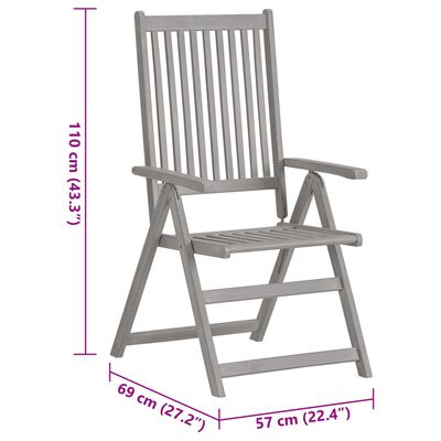 vidaXL Chaises inclinables de jardin lot de 2 et coussins Bois acacia