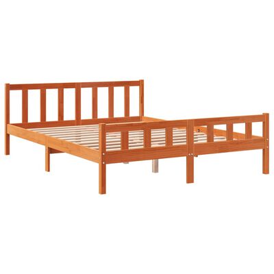 vidaXL Cadre de lit sans matelas cire marron 150x200cm bois pin massif