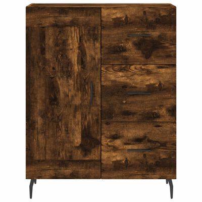 vidaXL Buffet haut Chêne fumé 69,5x34x180 cm Bois d'ingénierie