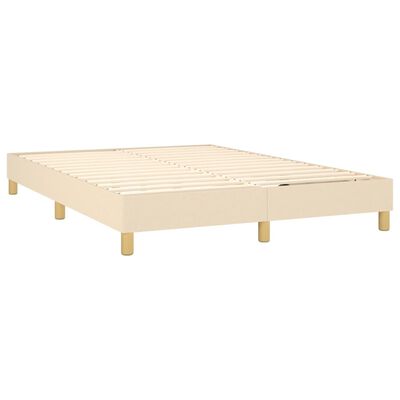 vidaXL Sommier à lattes de lit avec matelas Crème 140x200 cm Tissu