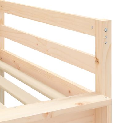 vidaXL Lit mezzanine enfants et rideaux bleu 90x190cm bois pin massif