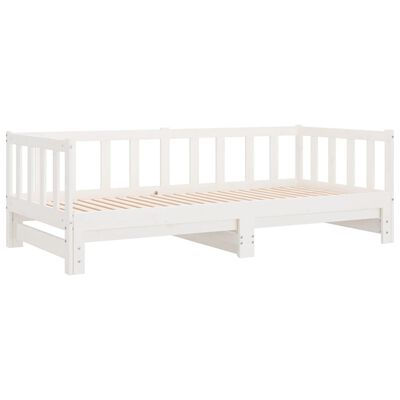 vidaXL Lit coulissant Blanc 2x(90x200) cm Bois de pin massif