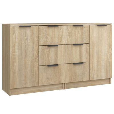 vidaXL Buffets 2 pcs Chêne sonoma 60x30x70 cm Bois d'ingénierie