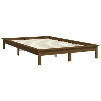 vidaXL Cadre de lit Marron miel 160x200 cm Bois de pin massif