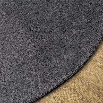 vidaXL Tapis HUARTE à poils courts doux et lavable anthracite Ø 160 cm