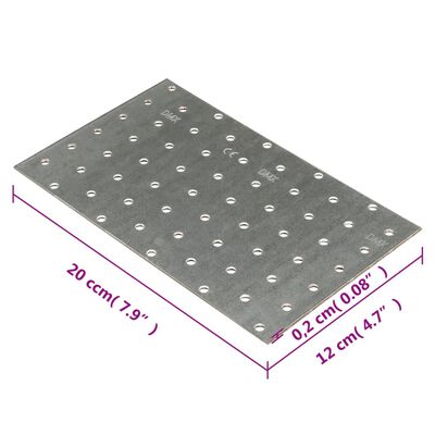 vidaXL Plaques perforées 20 pcs 2 mm 200x120 mm acier galvanisé