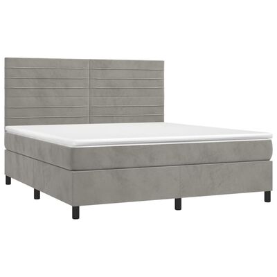 vidaXL Sommier à lattes de lit et matelas Gris clair 180x200cm Velours