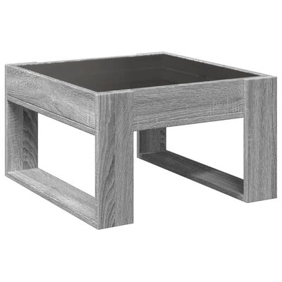 vidaXL Table basse avec LED infini sonoma gris 50x53x30 cm